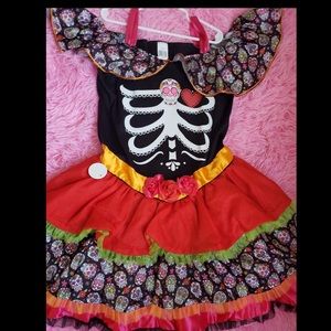 Girl's Day of The Dead Halloween Costume